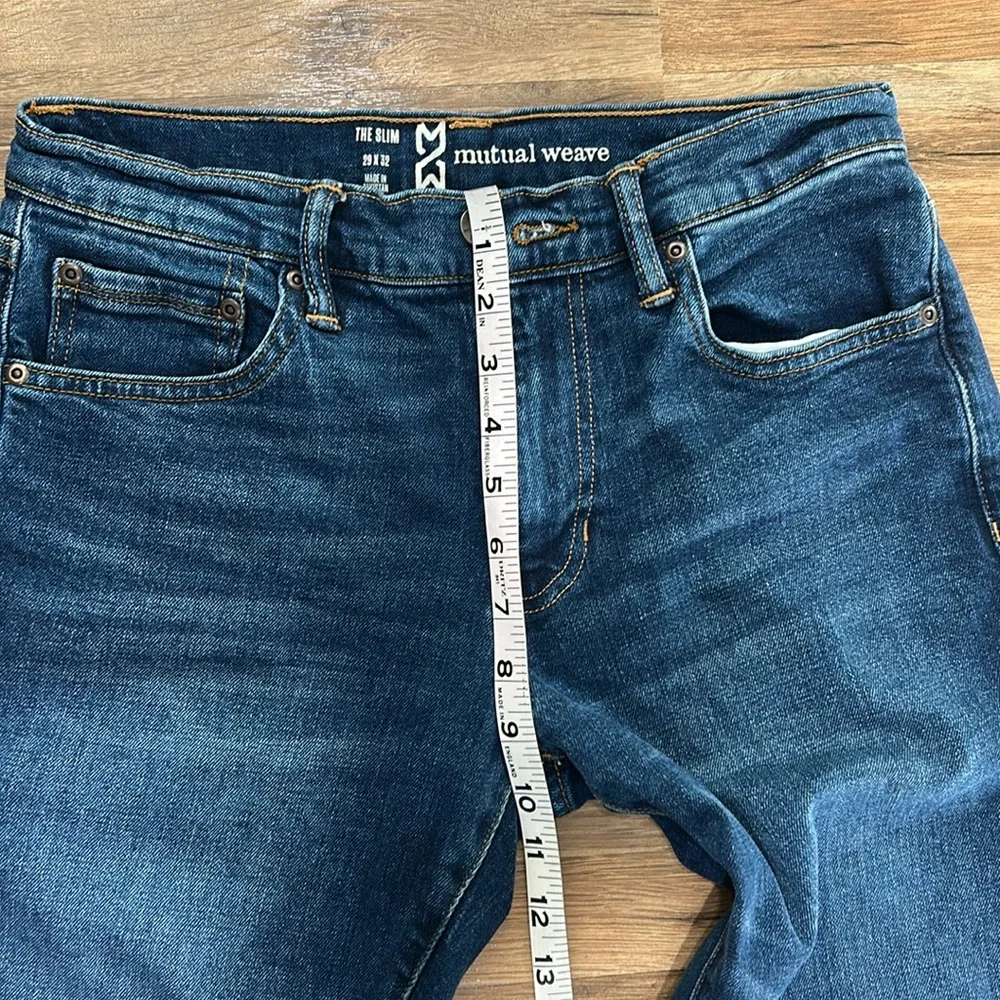 MUTUAL WEAVE THE SLIM MEN BLUE JEANS Sz 29 X 32 - Picture 10 of 11